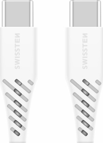 DATOVÝ KABEL SWISSTEN TPE USB-C/USB-C POWER DELIVERY 5A (100W) 2,5 M BÍLÝ