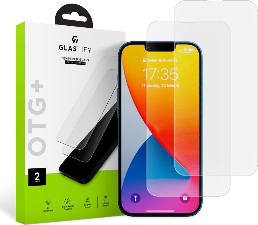 Tvrzené sklo GLASTIFY OTG+ 2-PACK IPHONE 13 PRO MAX / 14 PLUS / 15 PLUS CLEAR