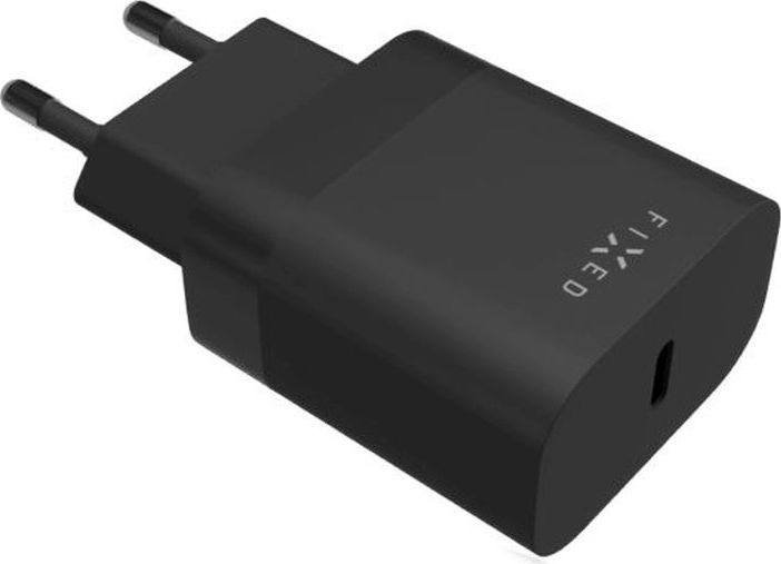 Síťová nabíječka FIXED s USB-C výstupem a podporou PD, 20W, černá