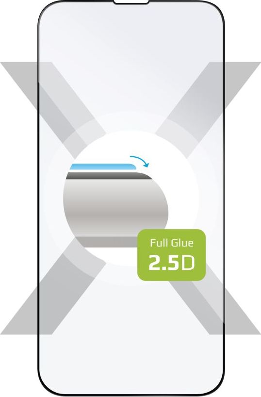 Ochranné tvrzené sklo FIXED Full-Cover pro Apple iPhone 13/13 Pro/14, lepení přes celý displej, černé
