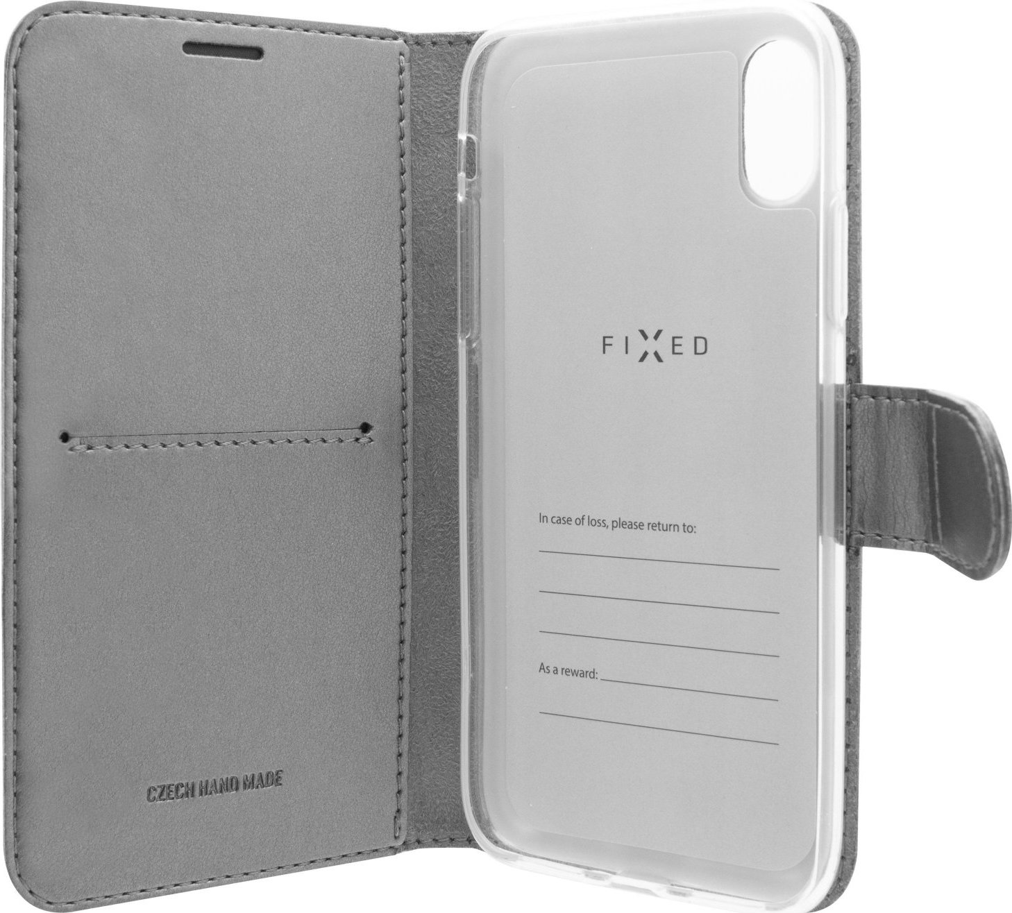 Pouzdro typu kniha FIXED FIT Shine pro Apple iPhone 13 Pro, antracitové