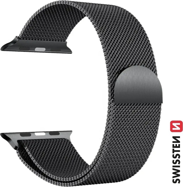 SWISSTEN ŘEMÍNEK PRO APPLE WATCH MILÁNSKÝ TAH 38 / 40 / 41 mm ČERNÝ