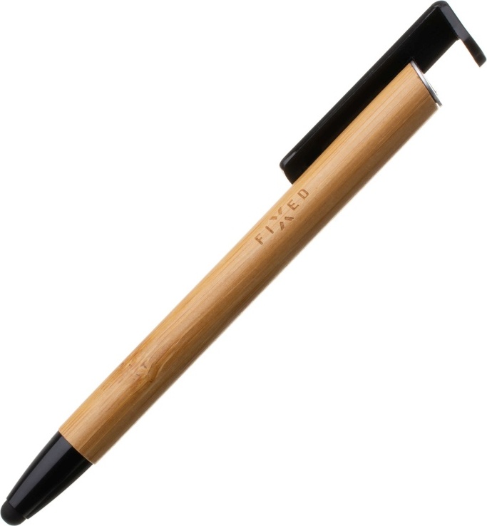 Propiska 3v1 se stylusem a stojánkem FIXED Pen, antibakteriální povrch, bambusové tělo