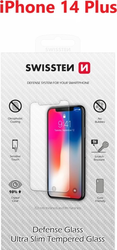 OCHRANNÉ TEMPEROVANÉ SKLO SWISSTEN PRO APPLE IPHONE 14 PLUS RE 2,5D