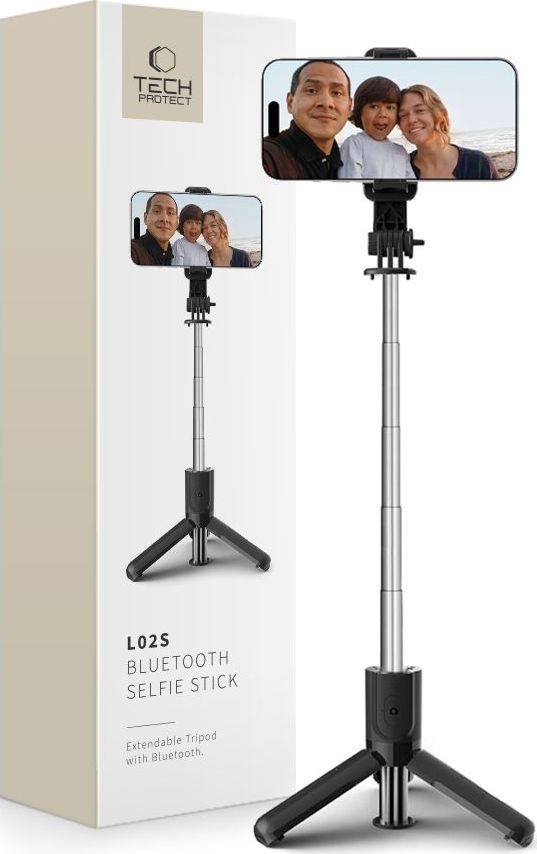 TECH-PROTECT L02S BLUETOOTH SELFIE STICK TRIPOD BLACK