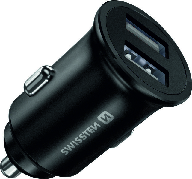 SWISSTEN CL ADAPTÉR 2x USB 4,8A METAL ČERNÝ (SAMOPRODAVAČ)