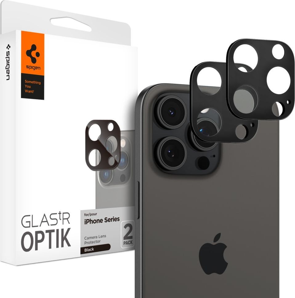 Ochrana fotoaparátu SPIGEN OPTIK.TR CAMERA PROTECTOR 2-PACK IPHONE 14 PRO / 14 PRO MAX BLACK