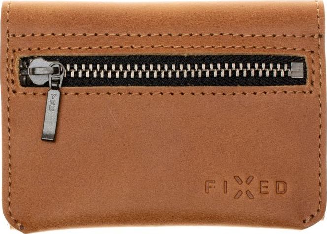 Kožená peněženka FIXED Tripple Wallet z pravé hovězí kůže, hnědá