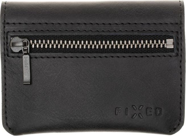 Kožená peněženka FIXED Tripple Wallet z pravé hovězí kůže, černá