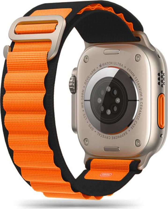 TECH-PROTECT NYLON PRO APPLE WATCH 6 / 7 / 8 / 9 / 10 / SE / ULTRA 1 / 2 (44 / 45 / 46 / 49 MM) BLACK/ORANGE