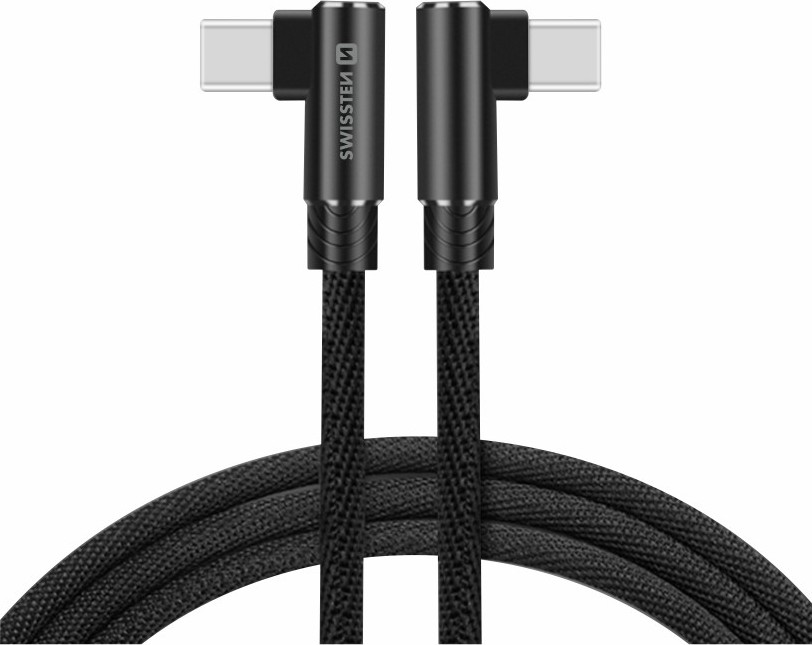 TEXTILNÍ DATOVÝ KABEL SWISSTEN ARCADE USB-C / USB-C 1,2 M ČERNÝ