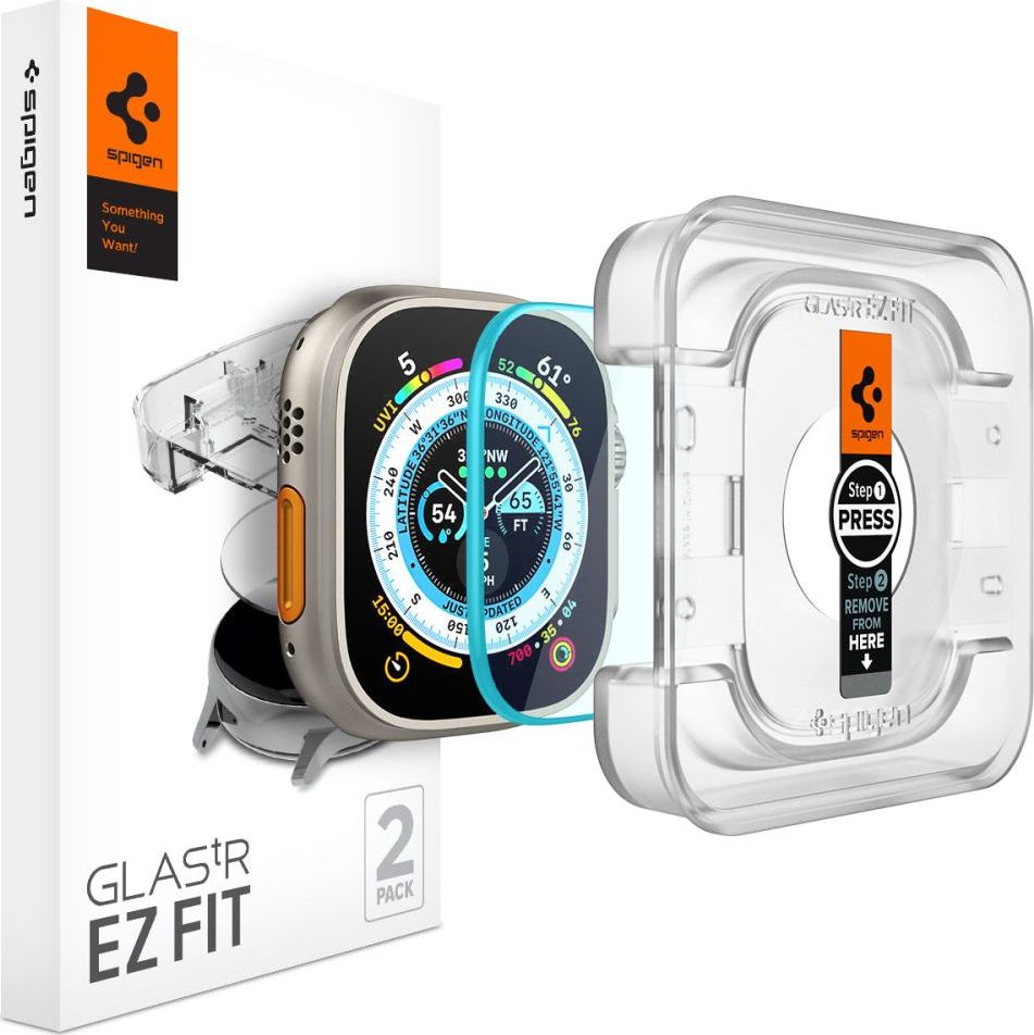 Tvrzené sklo SPIGEN GLAS.TR ”EZ FIT” 2-PACK APPLE WATCH ULTRA 1 / 2 (49 MM) CLEAR