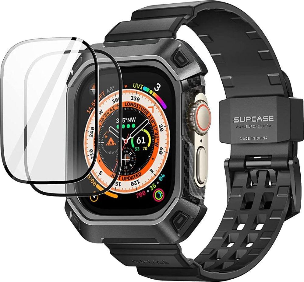SUPCASE UNICORN BEETLE PRO & TEMPERED GLASS APPLE WATCH ULTRA 1 / 2 (49 MM) BLACK