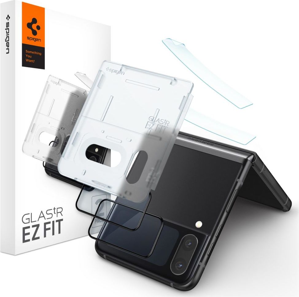 Tvrzené sklo SPIGEN GLASS FC ”EZ FIT” + HINGE FILM 2-PACK GALAXY Z FLIP 4 BLACK