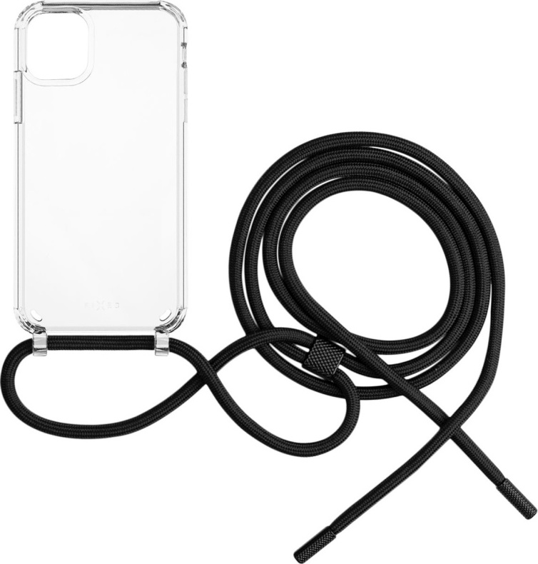 Pouzdro FIXED Pure Neck s černou šňůrkou na krk pro Apple iPhone 11