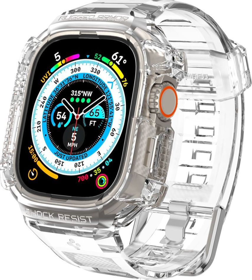 SPIGEN RUGGED ARMOR ”PRO” APPLE WATCH ULTRA 1 / 2 / 3  / 4  (49 MM) CRYSTAL CLEAR
