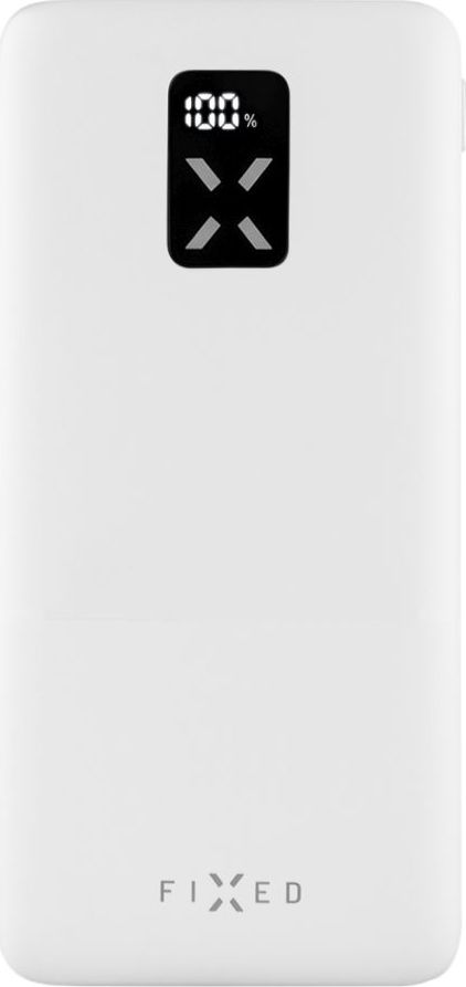 Powerbanka FIXED Zen 10 s LCD displejem a výstupem PD 20W, 10 000 mAh, bílá