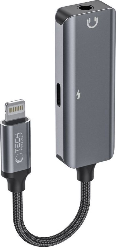 TECH-PROTECT ULTRABOOST ADAPTER LIGHTNING TO MINI JACK 3.5MM & LIGHTNING BLACK