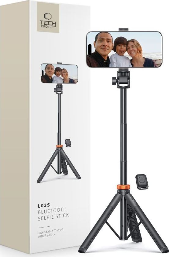TECH-PROTECT L03S BLUETOOTH SELFIE STICK TRIPOD BLACK