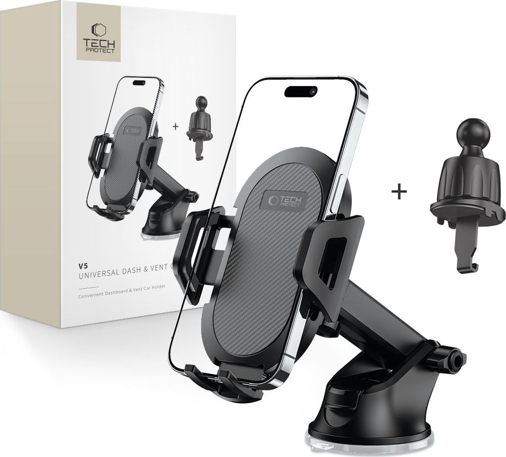TECH-PROTECT V5 UNIVERSAL DASHBOARD & VENT CAR MOUNT BLACK