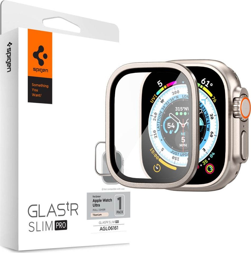 Tvrzené sklo SPIGEN GLAS.TR SLIM PRO APPLE WATCH ULTRA 1 / 2 (49 MM) TITANIUM
