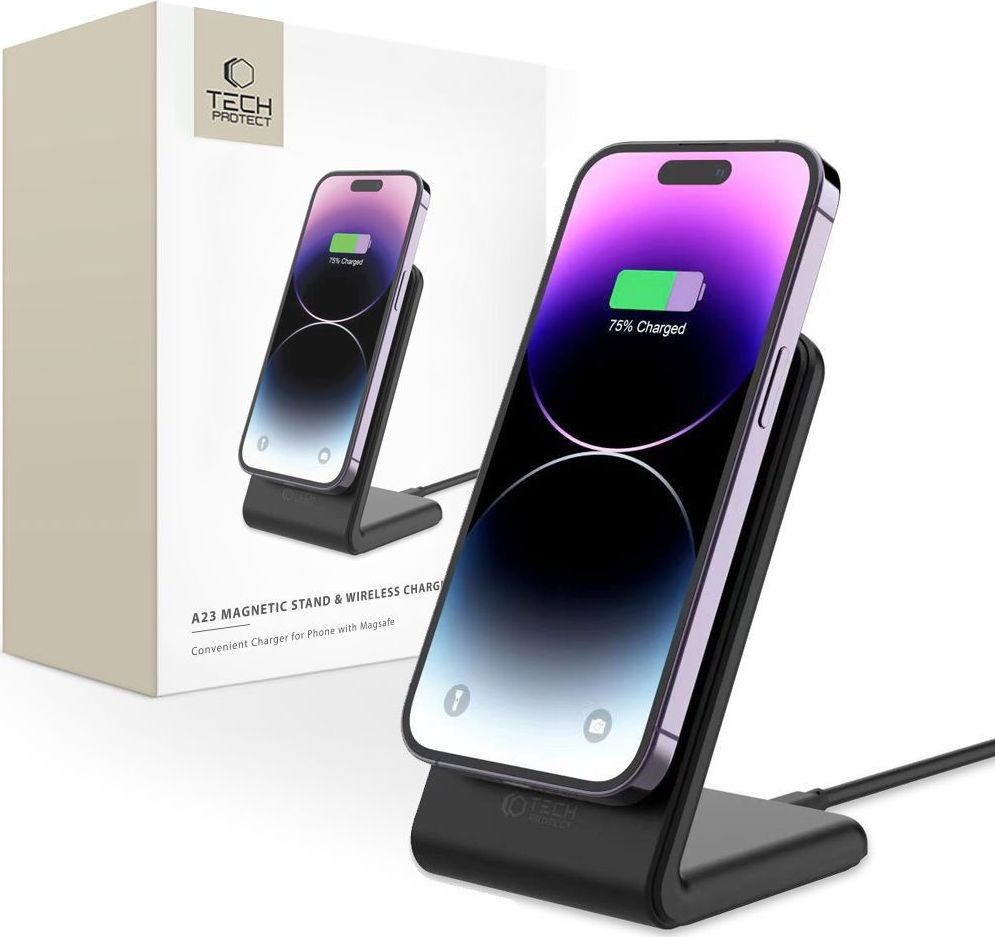 TECH-PROTECT QI15W-A23 MAGNETIC MAGSAFE WIRELESS CHARGER BLACK