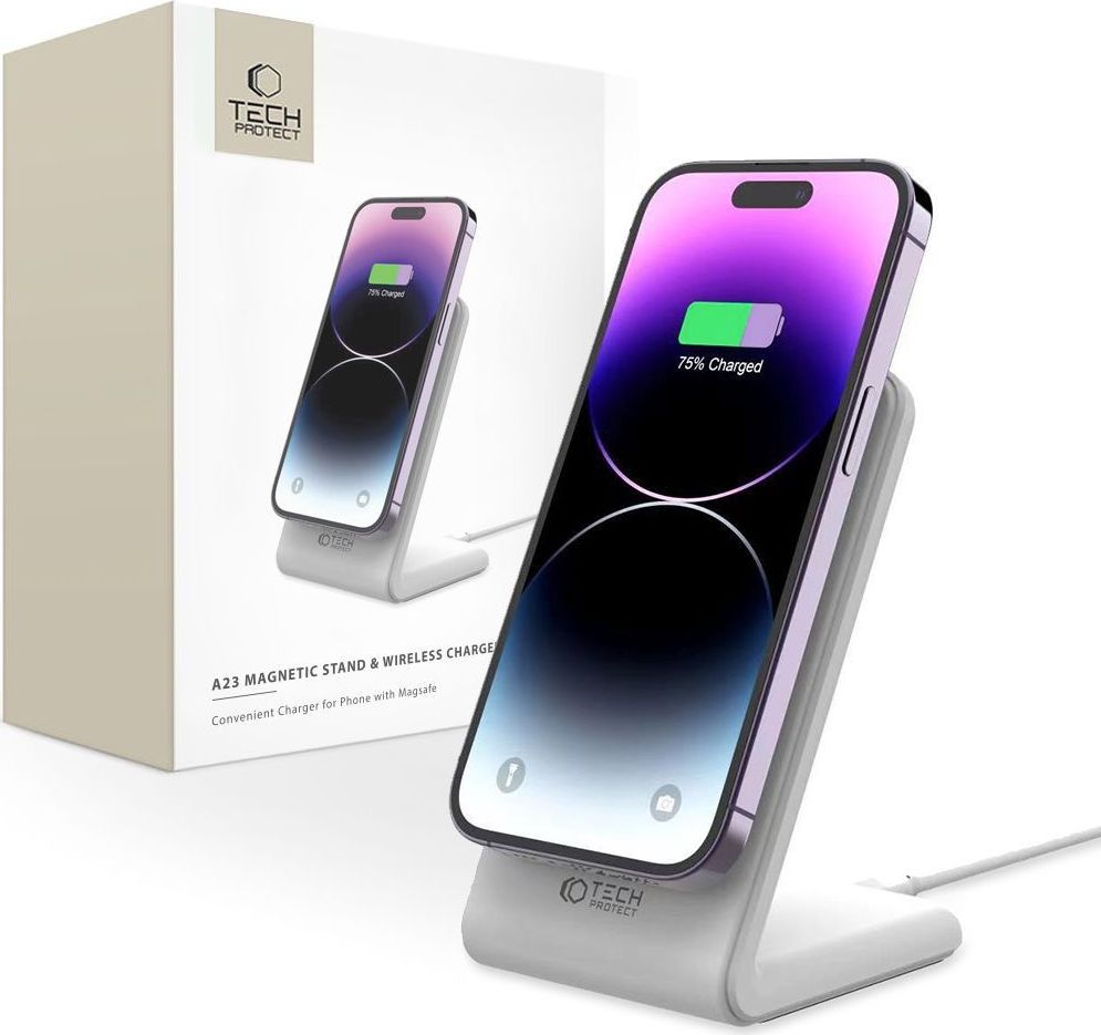 TECH-PROTECT QI15W-A23 MAGNETIC MAGSAFE WIRELESS CHARGER WHITE