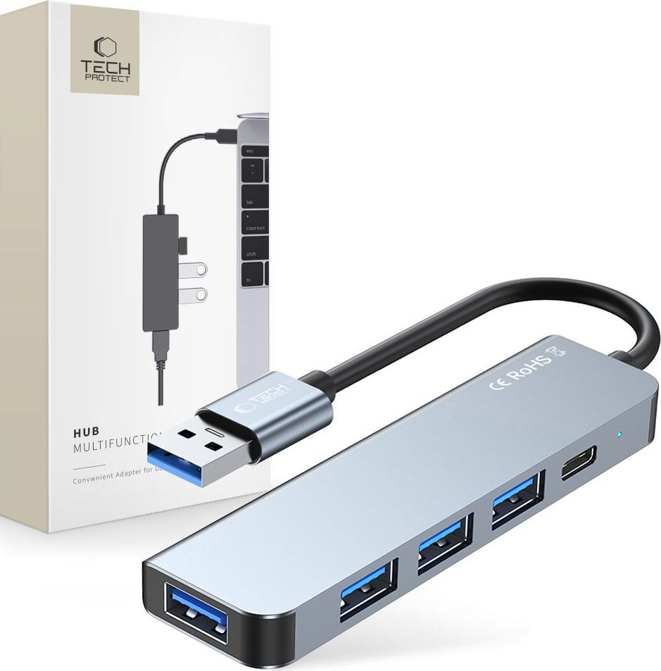 TECH-PROTECT V0-HUB ADAPTER 5IN1 GREY
