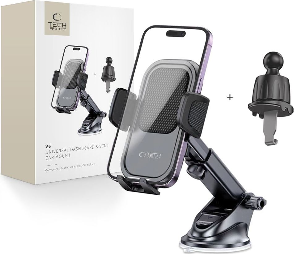 TECH-PROTECT V6 UNIVERSAL DASHBOARD & VENT CAR MOUNT BLACK