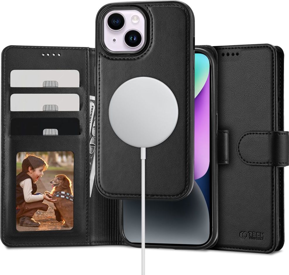 TECH-PROTECT ZAVÍRACÍ POUZDRO WALLET MAGSAFE IPHONE 14 BLACK