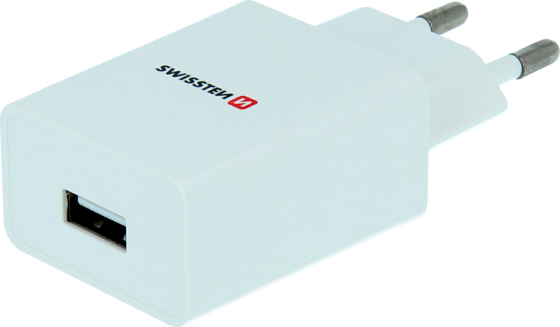 SWISSTEN SÍŤOVÝ ADAPTÉR SMART IC 1x USB 1A POWER + DATOVÝ KABEL USB / LIGHTNING 1,2 M BÍLÝ