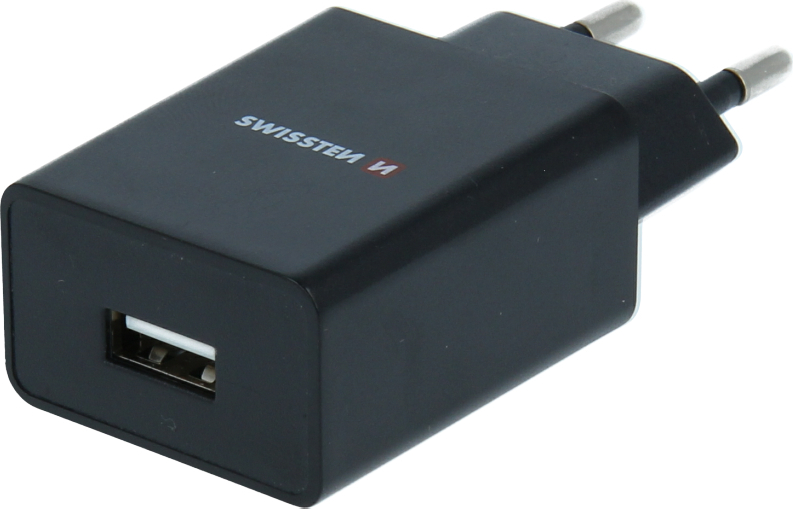 SWISSTEN SÍŤOVÝ ADAPTÉR SMART IC 1x USB 1A POWER + DATOVÝ KABEL USB / LIGHTNING 1,2 M ČERNÝ