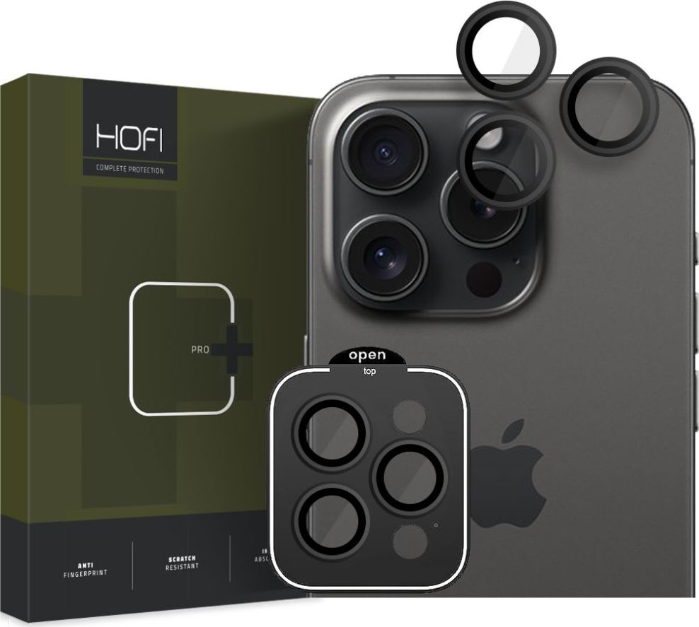 OCHRANA ČOČKY FOTOAPARÁTU HOFI CAMRING PRO+ IPHONE 15 PRO / 15 PRO MAX BLACK
