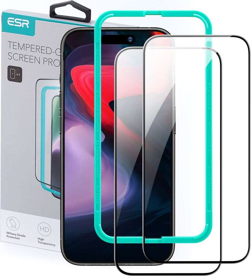 Tvrzené sklo ESR TEMPERED GLASS 2-PACK IPHONE 15 PRO MAX BLACK