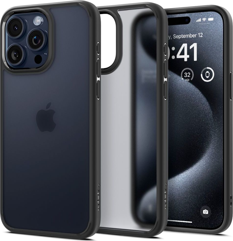 SPIGEN ULTRA HYBRID IPHONE 15 PRO FROST BLACK