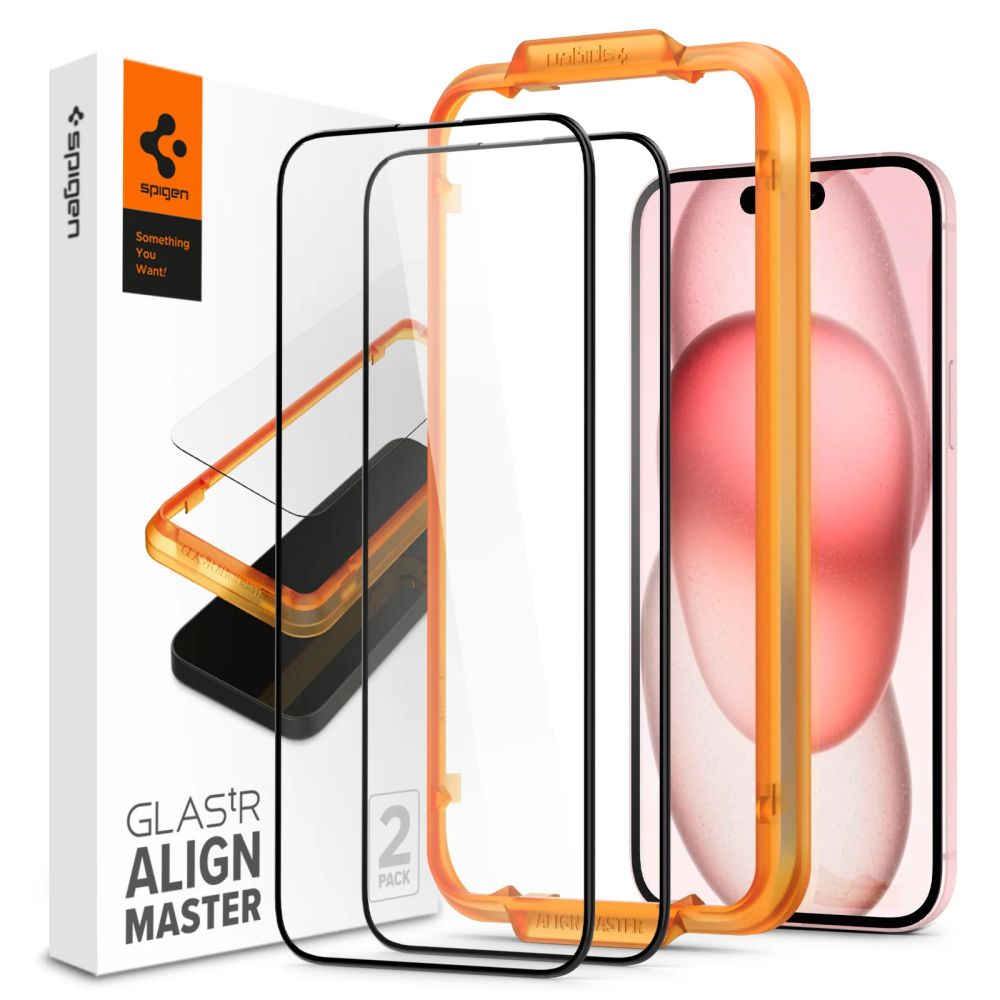 Tvrzené sklo SPIGEN ALM GLASS FC 2-PACK IPHONE 15 PLUS BLACK