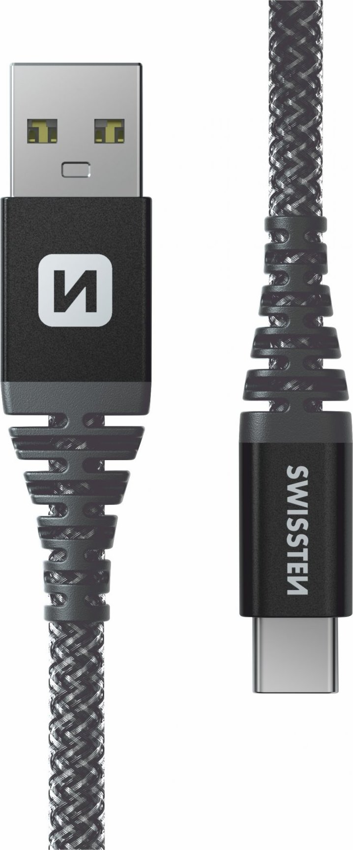 DATOVÝ KABEL SWISSTEN KEVLAR USB / USB-C 1,5 M ANTRACIT