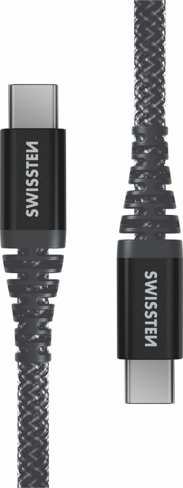 DATOVÝ KABEL SWISSTEN KEVLAR USB-C / USB-C 1,5 M ANTRACIT
