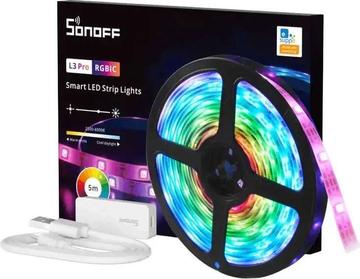 Chytrý světelný pásek LED WiFi RGBIC Sonoff L3 Pro 5 m