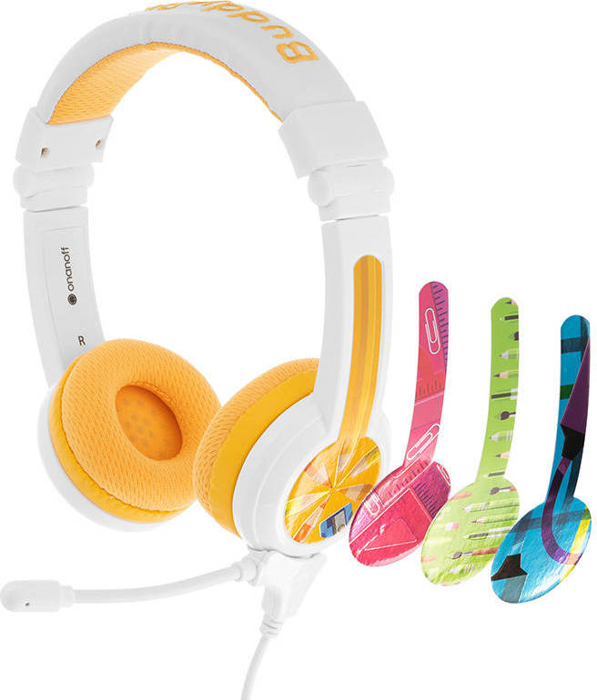 Drátová sluchátka pro děti BuddyPhones School+ (žlutá)