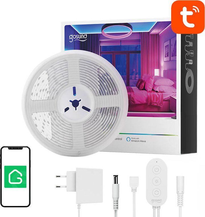 Chytrý WiFi RGB LED světelný pásek Gosund SL2 (5m), Tuya