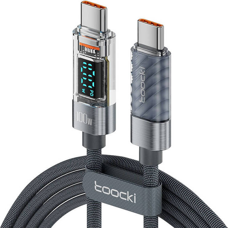 Kabel Toocki Charging Cable USB-C-USB-C, 1m, 100W (Grey)