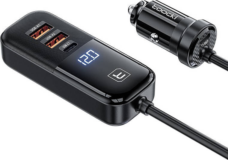 Nabíjecí adaptér do auta Toocki Car Charger 2A+2C, 120W (Black)