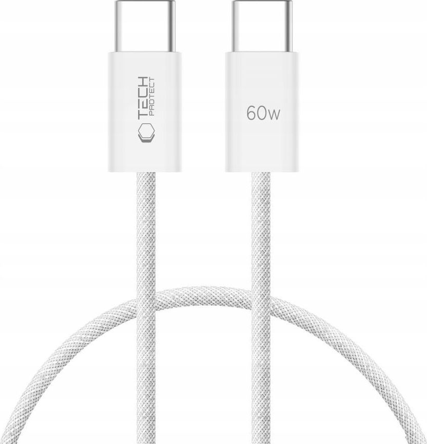 TECH-PROTECT ULTRABOOST KABEL CLASSIC TYPE-C CABLE PD60W/3A 25CM WHITE