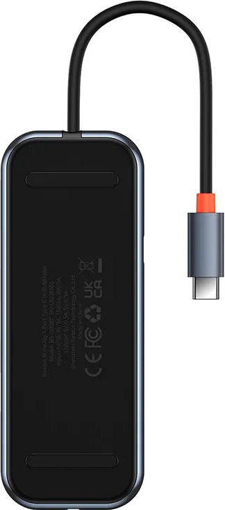 Dokovací stanice 5v1 Baseus řady AcmeJoy USB-C na 2xUSB 3.0 + USB 2.0 + USB-C PD + RJ45 (tmavě šedý)