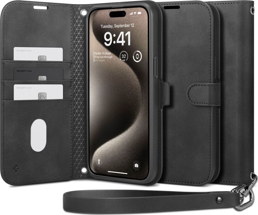 SPIGEN WALLET ”S” PRO IPHONE 15 PRO MAX BLACK