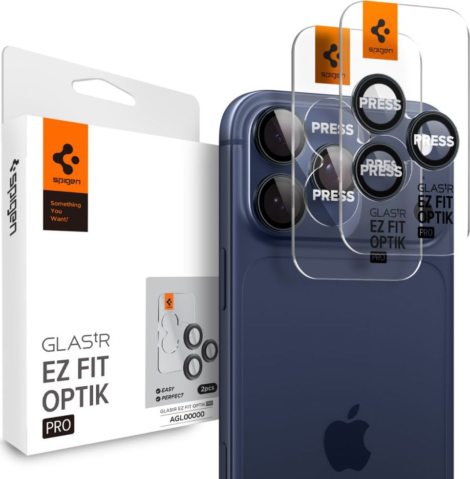 Ochranné sklo na čočky fotoaparátu SPIGEN OPTIK.TR ”EZ FIT” CAMERA PROTECTOR 2-PACK IPHONE 14 PRO / 14 PRO MAX / 15 PRO / 15 PRO MAX BLUE TITANIUM