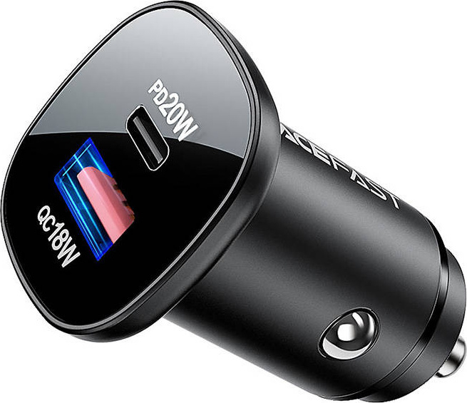 Nabíječka do auta Acefast B1 mini 38W, USB + USB-C (černá)