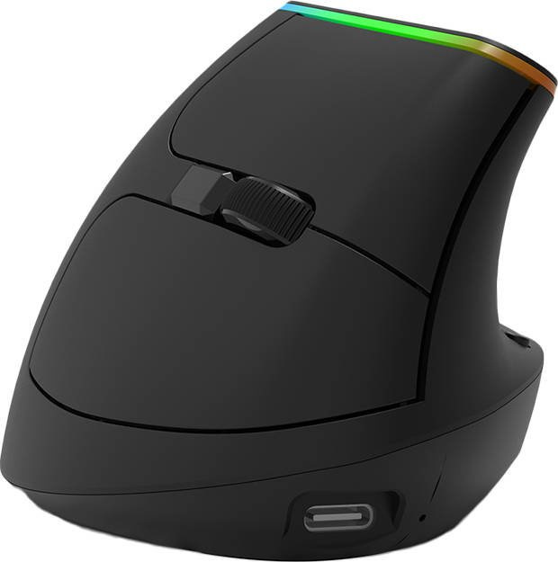 Bezdrátová vertikální myš Delux M618DB BT4.0 2,4Ghz 4000DPI RGB