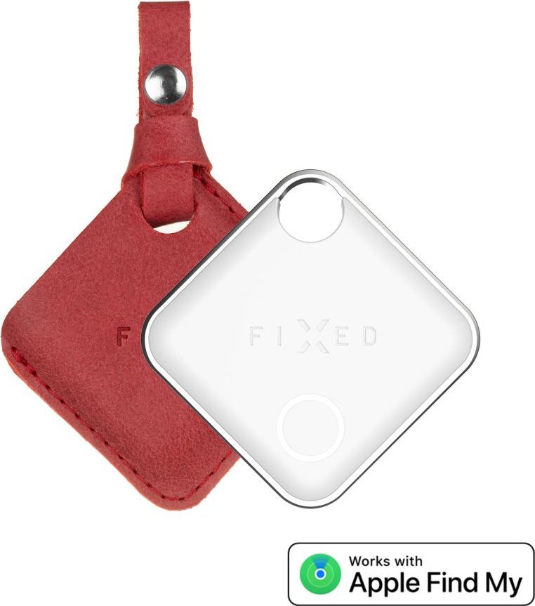 Pouzdro FIXED Case for Tag z pravé hovězí kůže s Tagem, červené
